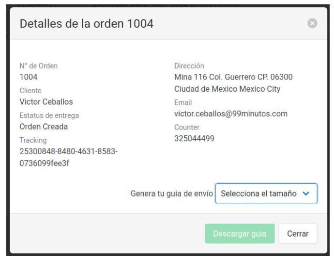 instrucciones de recogida