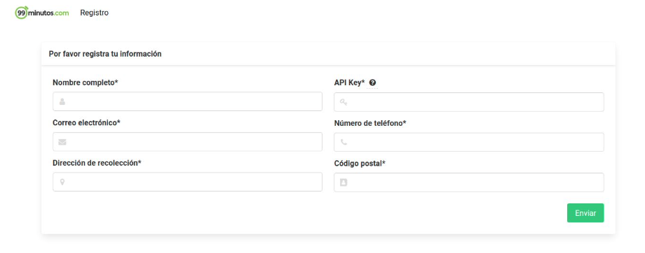 formulario de recogida local