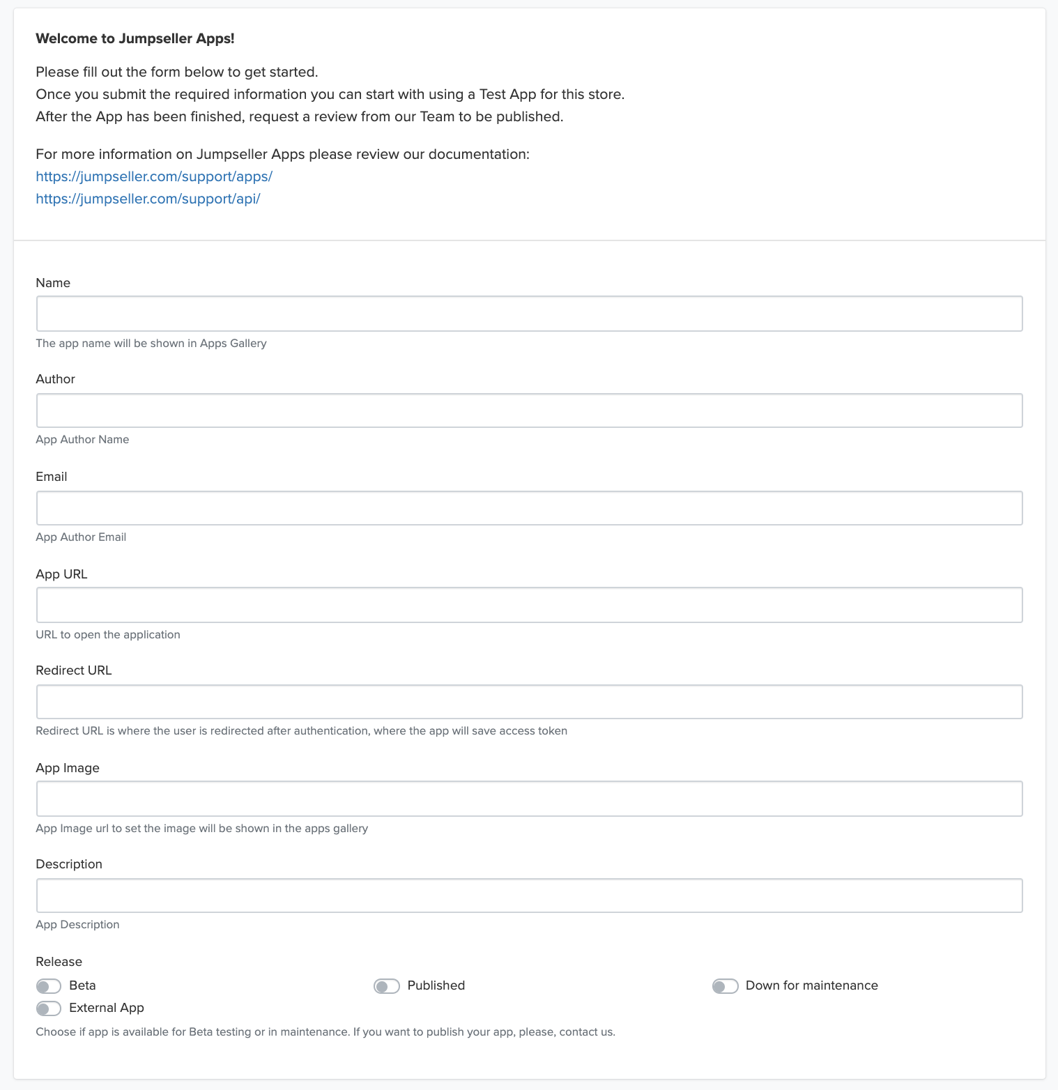 New Application Form