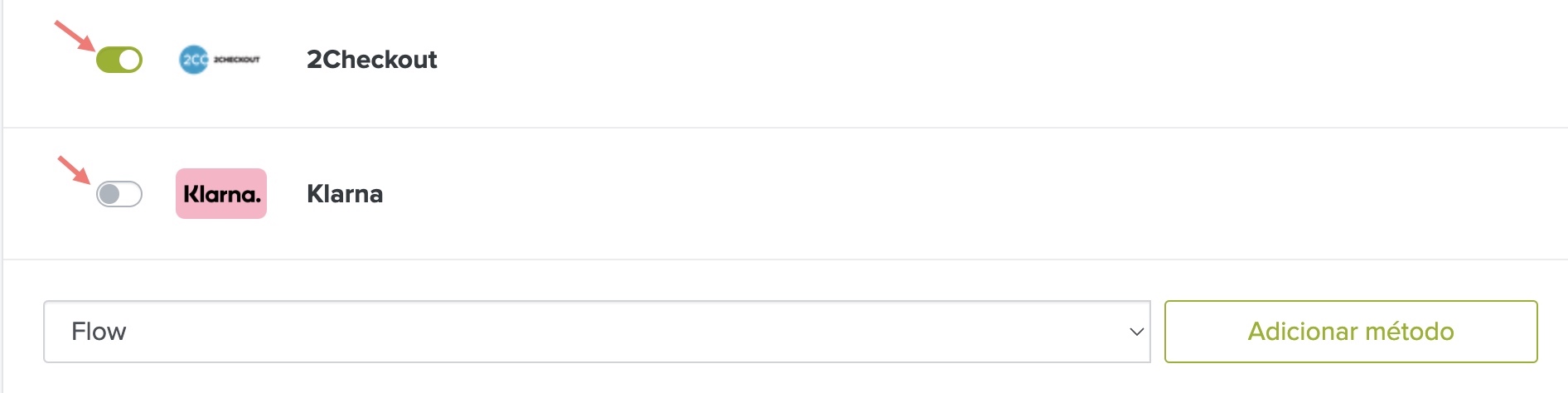 adicionar meio de pagamento