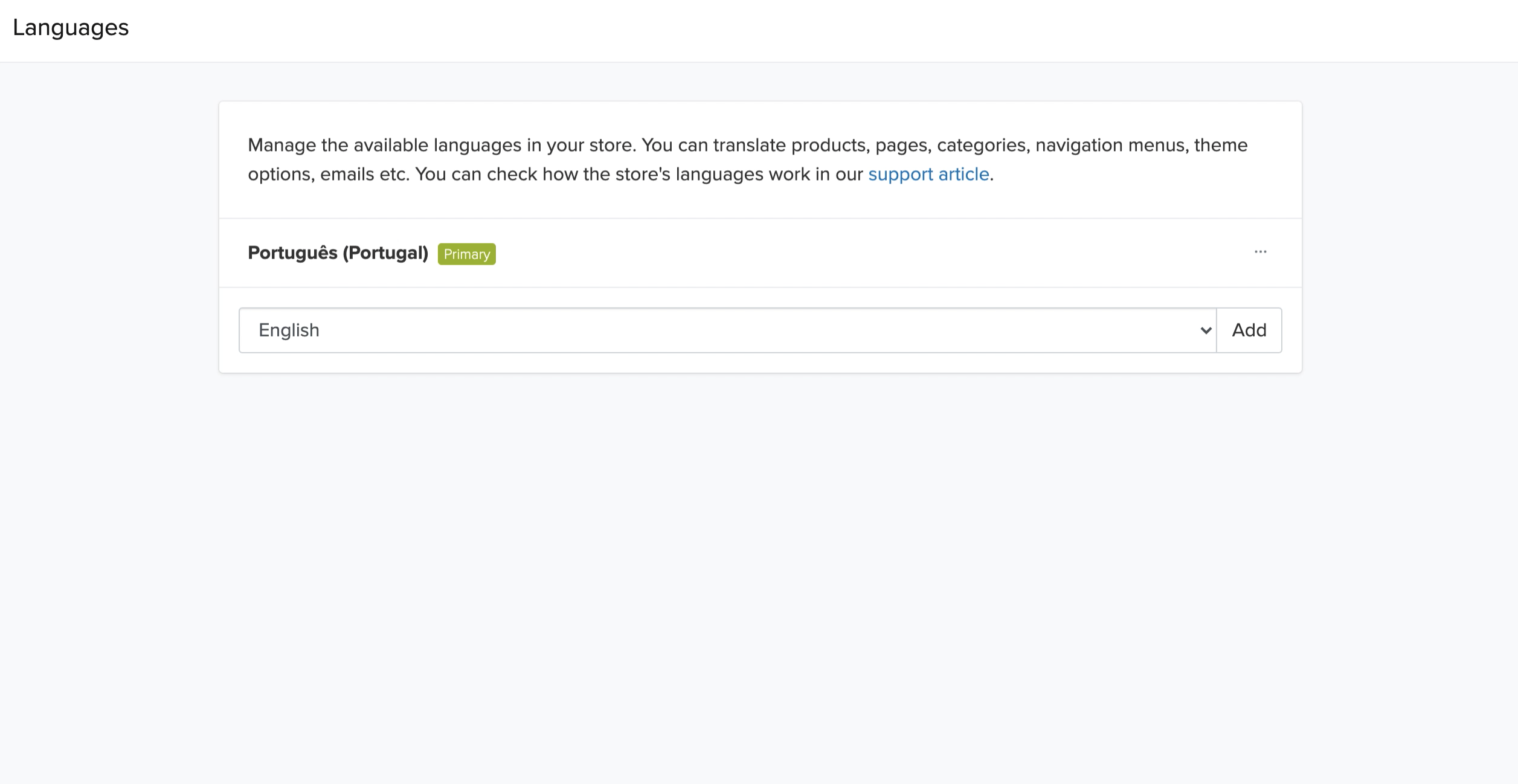 Jumpseller Adicionar Idioma